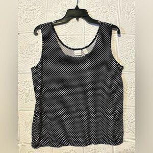 Chico's Black and White Polka Dot Tank Top Size 3 (XL)